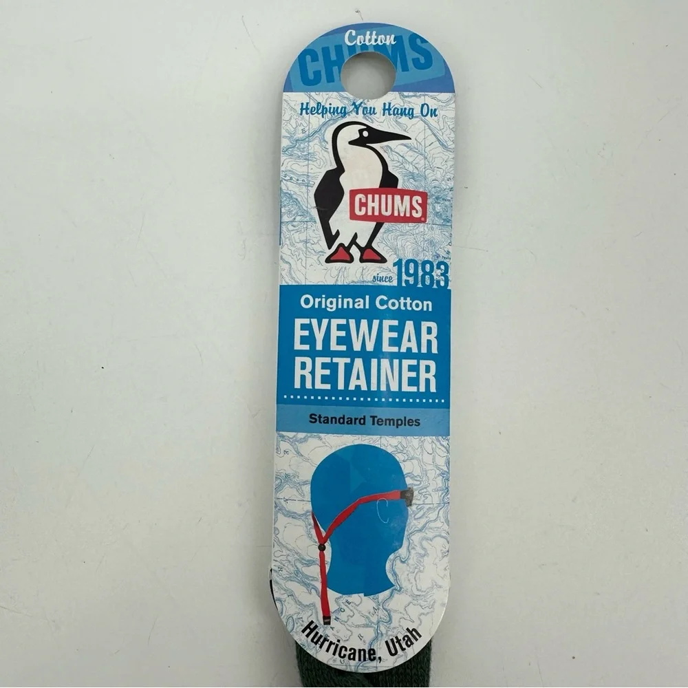 CHUMS Original Cotton Eyewear Retainer Standard Temples Unisex NEW Black